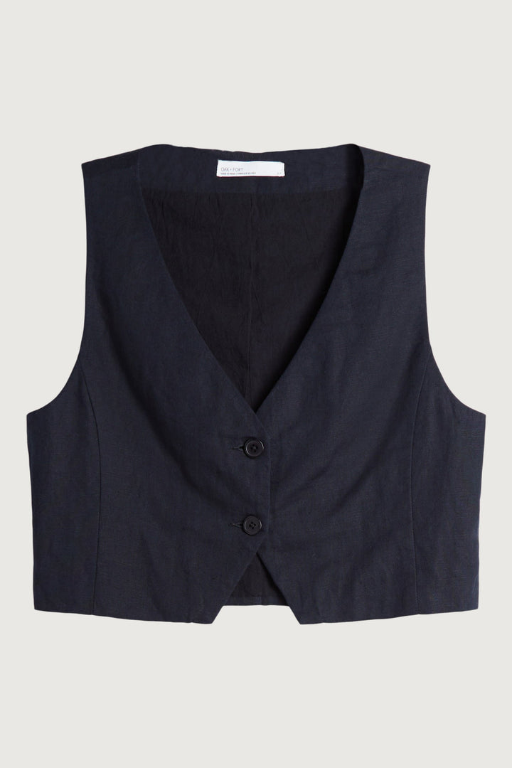 LINEN BLEND SUITING VEST