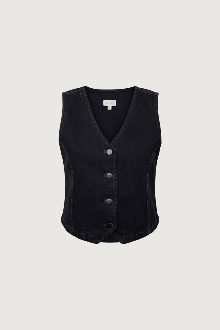 BLACK DENIM VEST