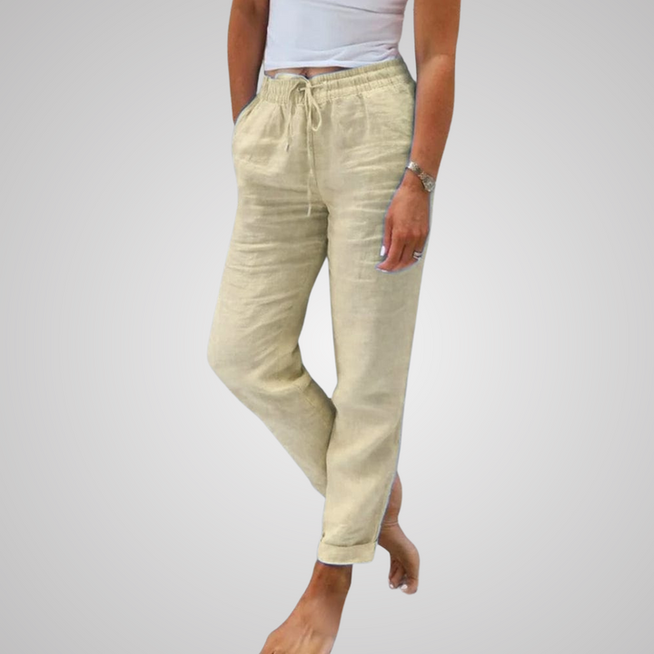 Monica | Pantalon avec élastique en coton et lin