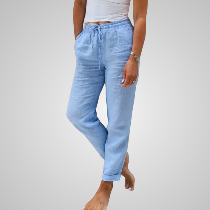 Monica | Pantalon avec élastique en coton et lin
