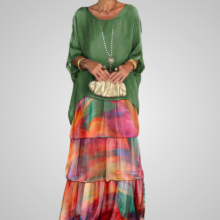 Caroline | Robe Maxi à Col Rond Ample