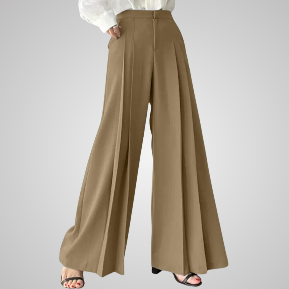 Patricia | Pantalon Plissé à Jambes Larges