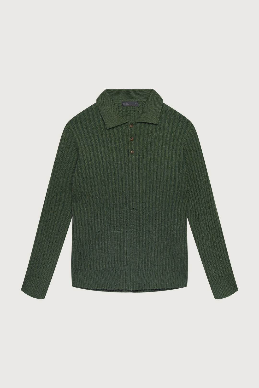 RIBBED POLO SWEATER