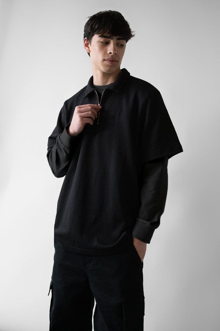 HALF ZIP POLO T-SHIRT
