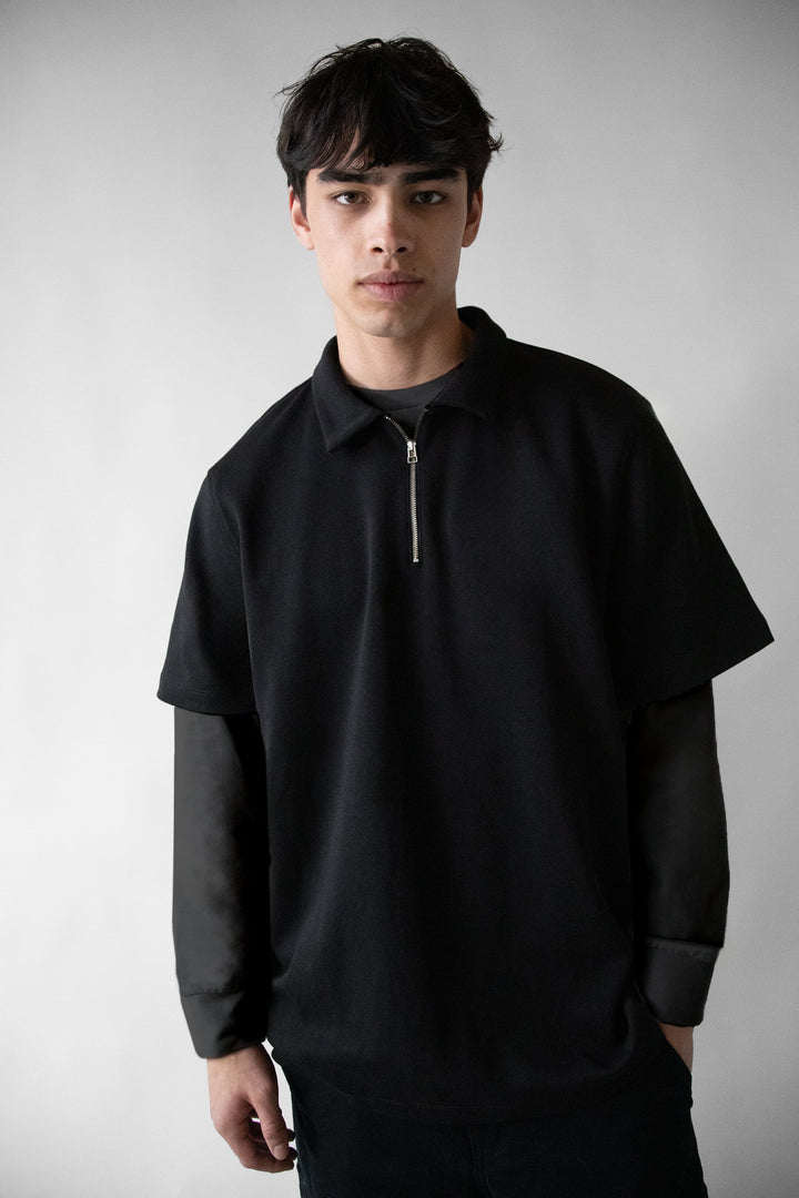 HALF ZIP POLO T-SHIRT
